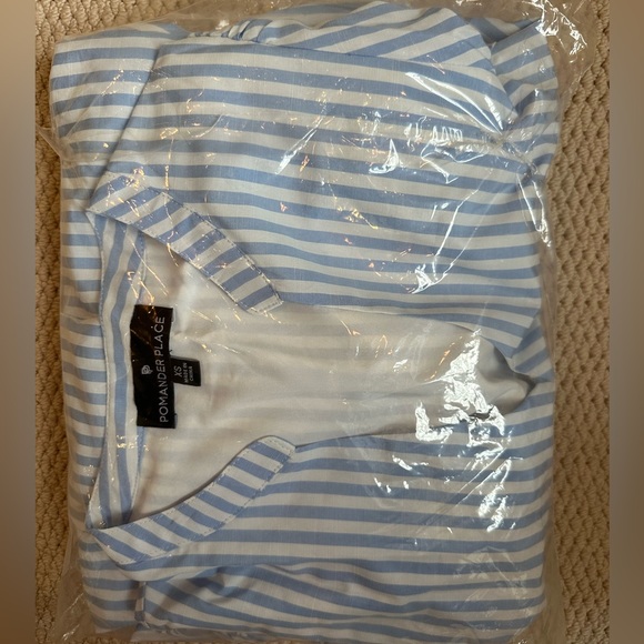 Blue and White Stripe Alora Maxi Dress by Pomander Place. XS. NWOT. - Picture 6 of 7